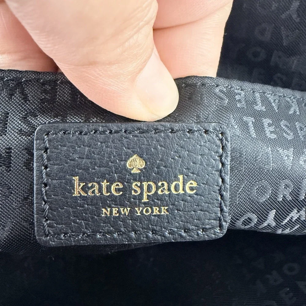 Kate Spade Reiley Straw Dome Satchel Crossbody Bag Cream Black Leather Woven